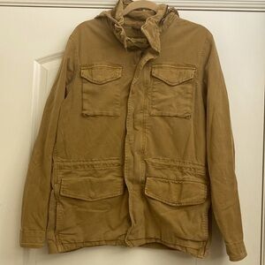 Old Navy Utility Jacket Womens MT Barn coat Chore cinch waist hooded Cargo